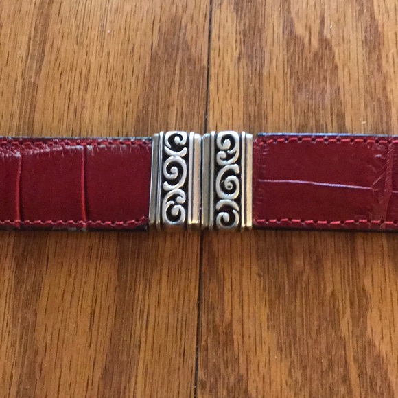 Reversible red & black & silver Brighton belt - Picture 2 of 8
